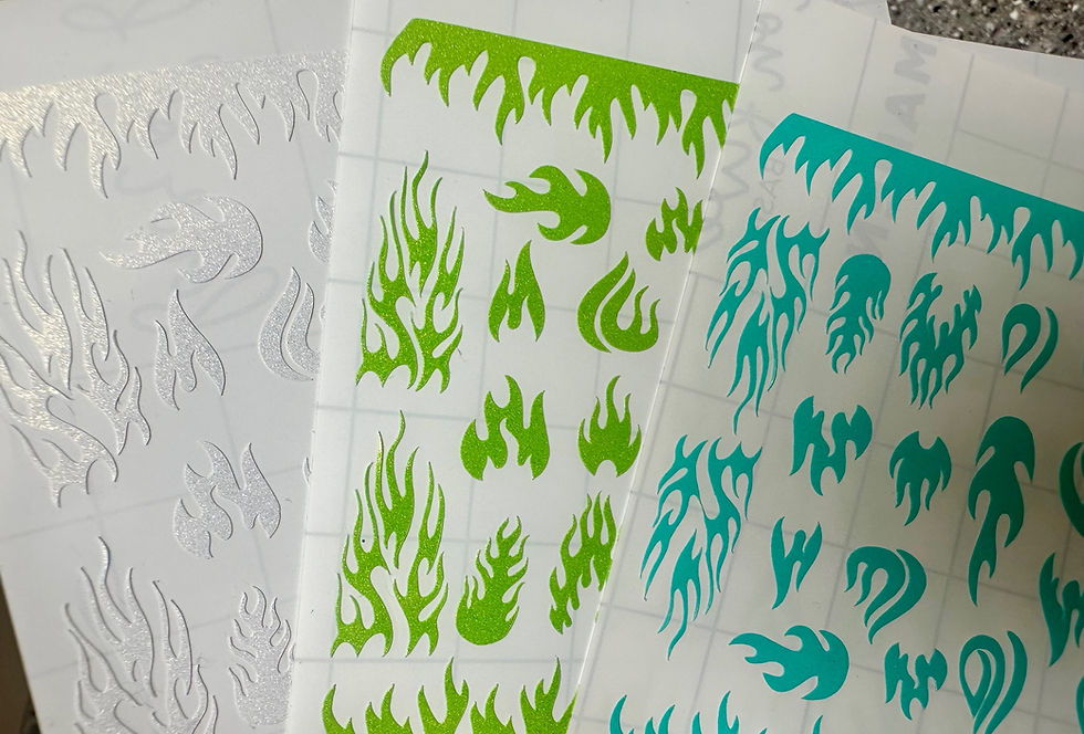 Thumbnail: Glitter/Shimmer Flame Stickers