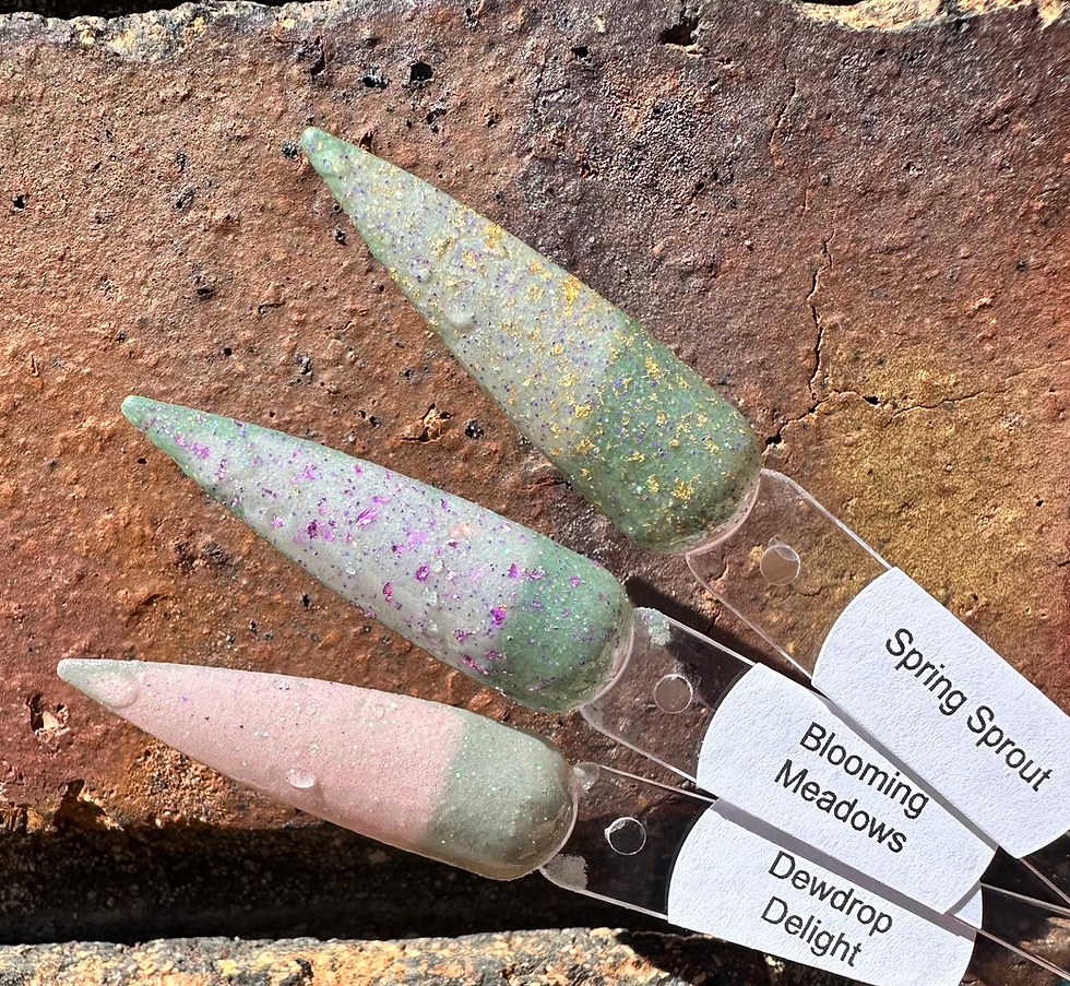 Thumbnail: Blooming Meadows, Spring Sprout & Dewdrop Delight Thermal Nail Dip Powder