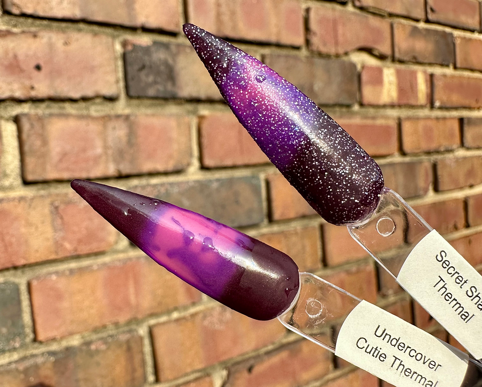 Thumbnail: Undercover Cutie & Secret Shade Thermal Foil Nail Dip Powders  