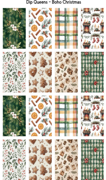 Boho Christmas Waterslide Decals