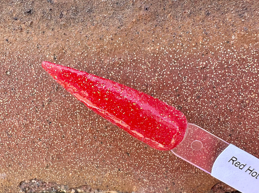 Thumbnail: Red Hot Scarlet Sparkle Nail Dip Powder  
