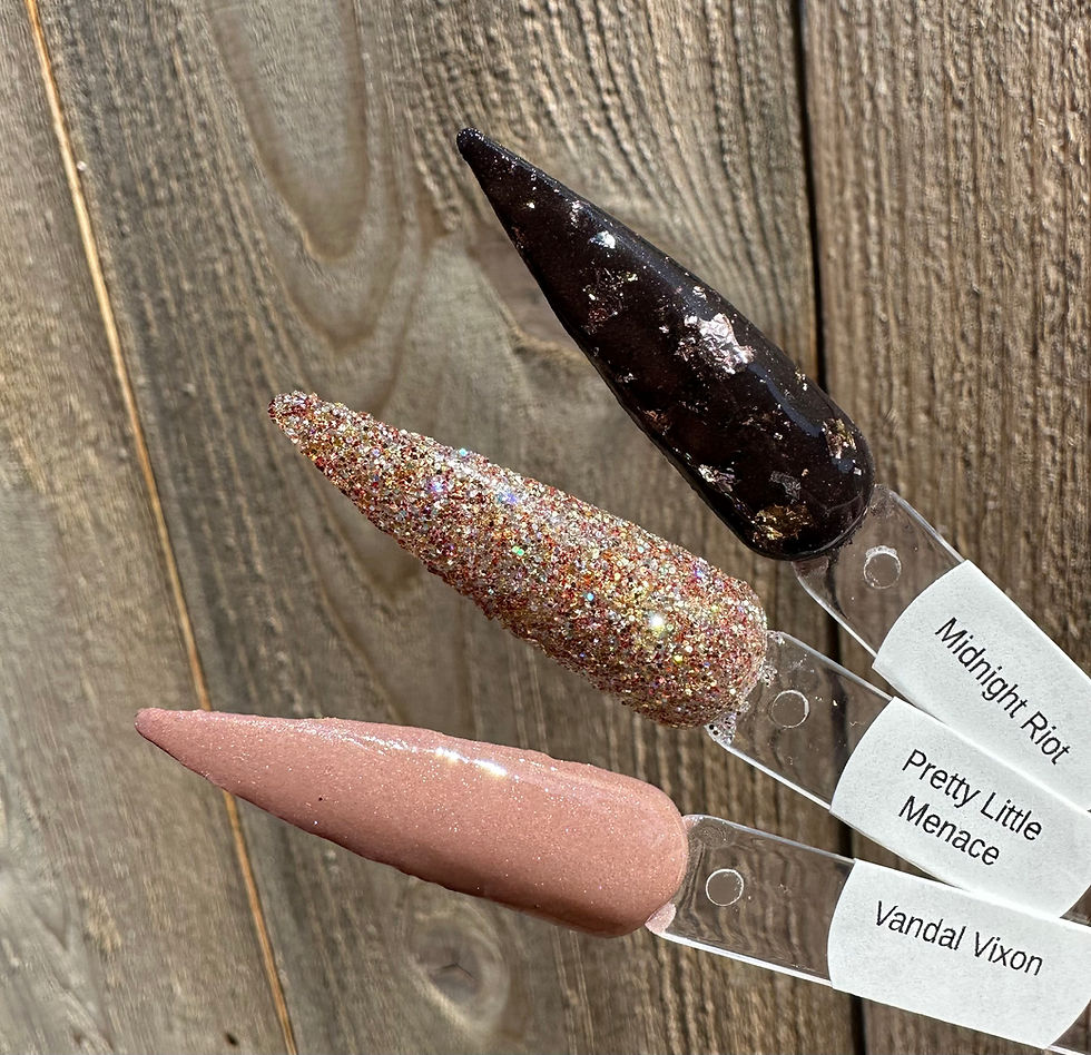 Thumbnail: Midnight Riot Pretty Little Menace Vandal Vixon Nail Dip Powders