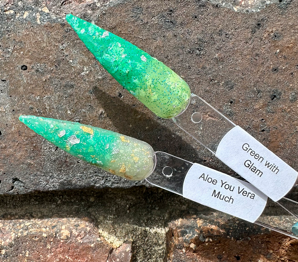 Thumbnail:  Aloe You Vera Much & Green with Glam Thermal Foil Nail Dip Powders