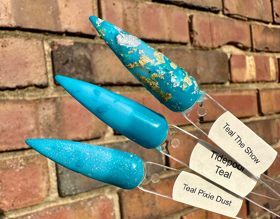 Thumbnail: Teal The Show Tidepool Teal & Teal Pixie Dust Thermal Foil Nail Dip Powders  