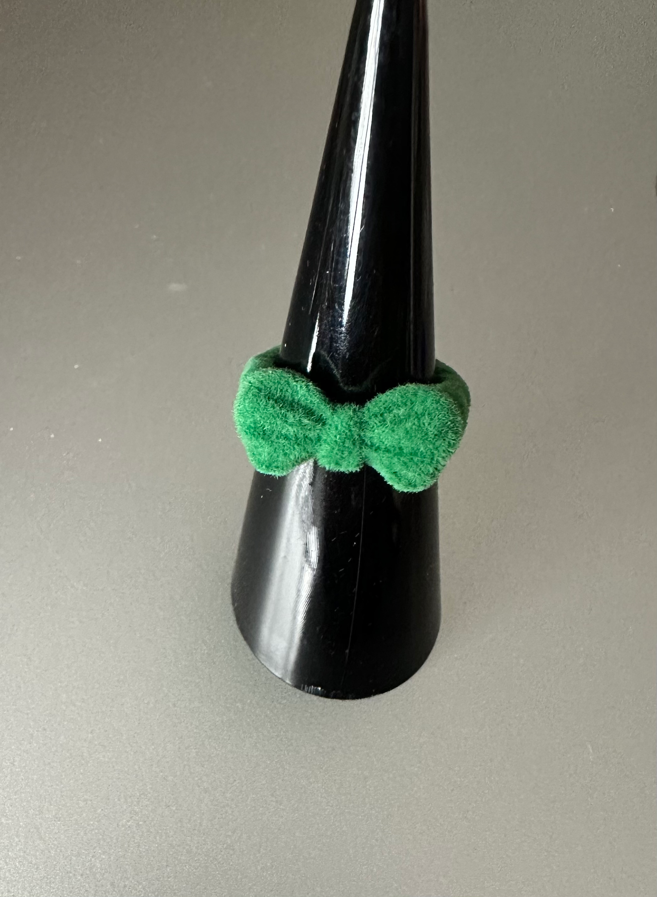 Green Velvet Bow Rings For Women