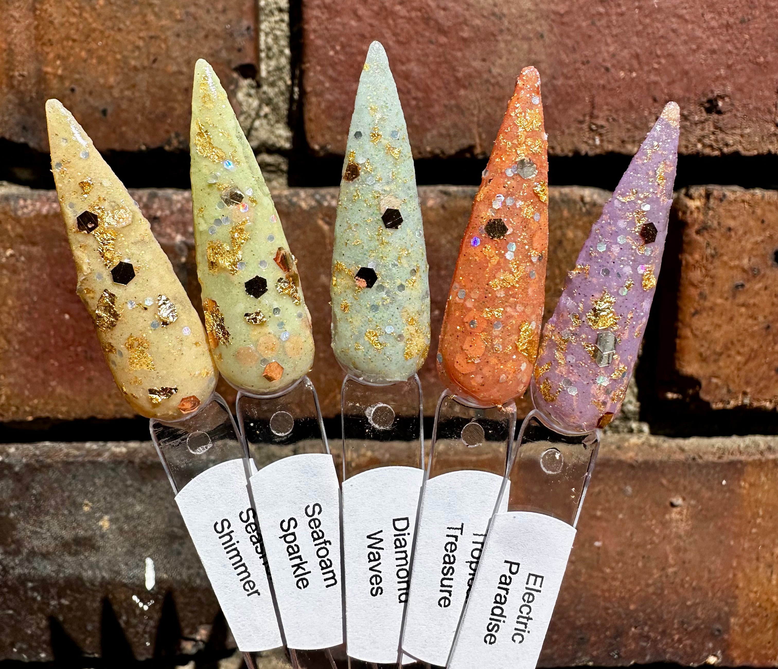 5 Foil And Glitter Nail Dip Powders