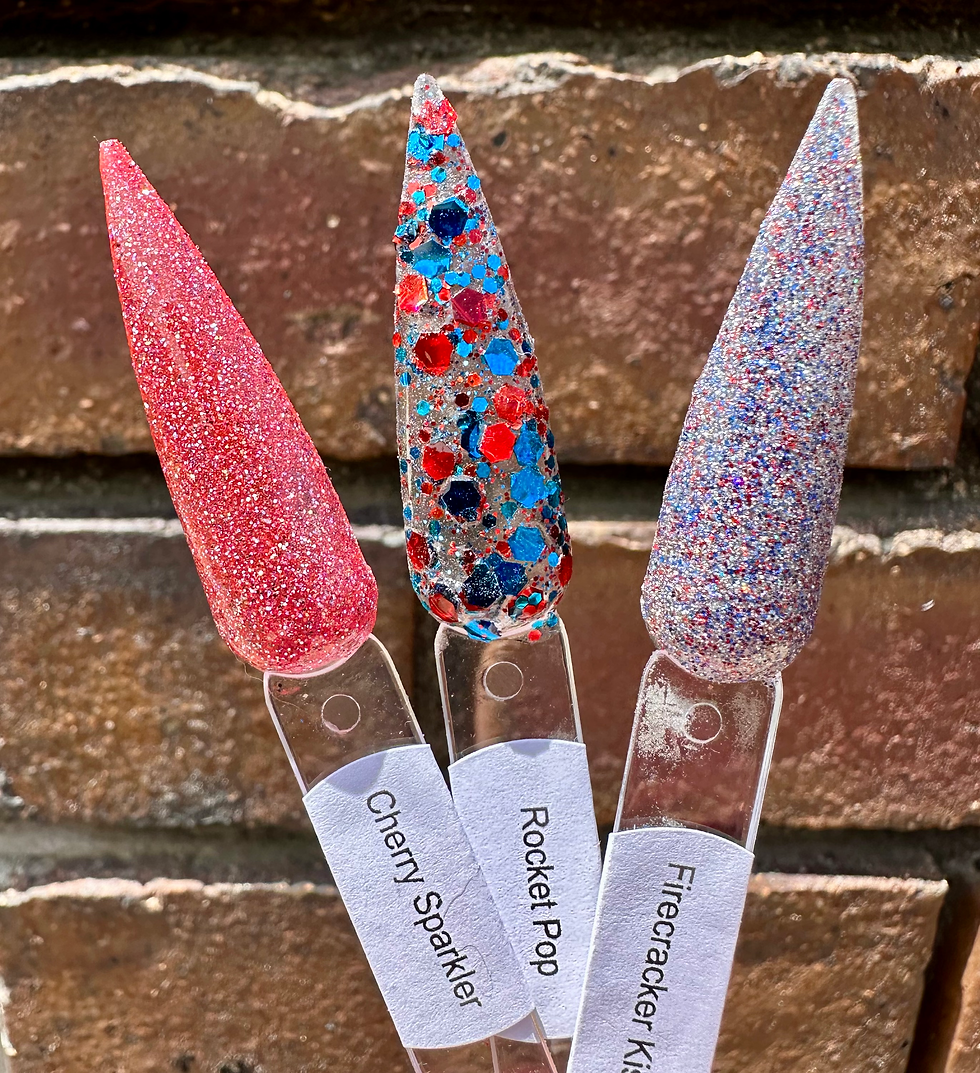 Thumbnail: Cherry Sparkler Rocket Pop Firecracker Kiss Nail Dip Powder  