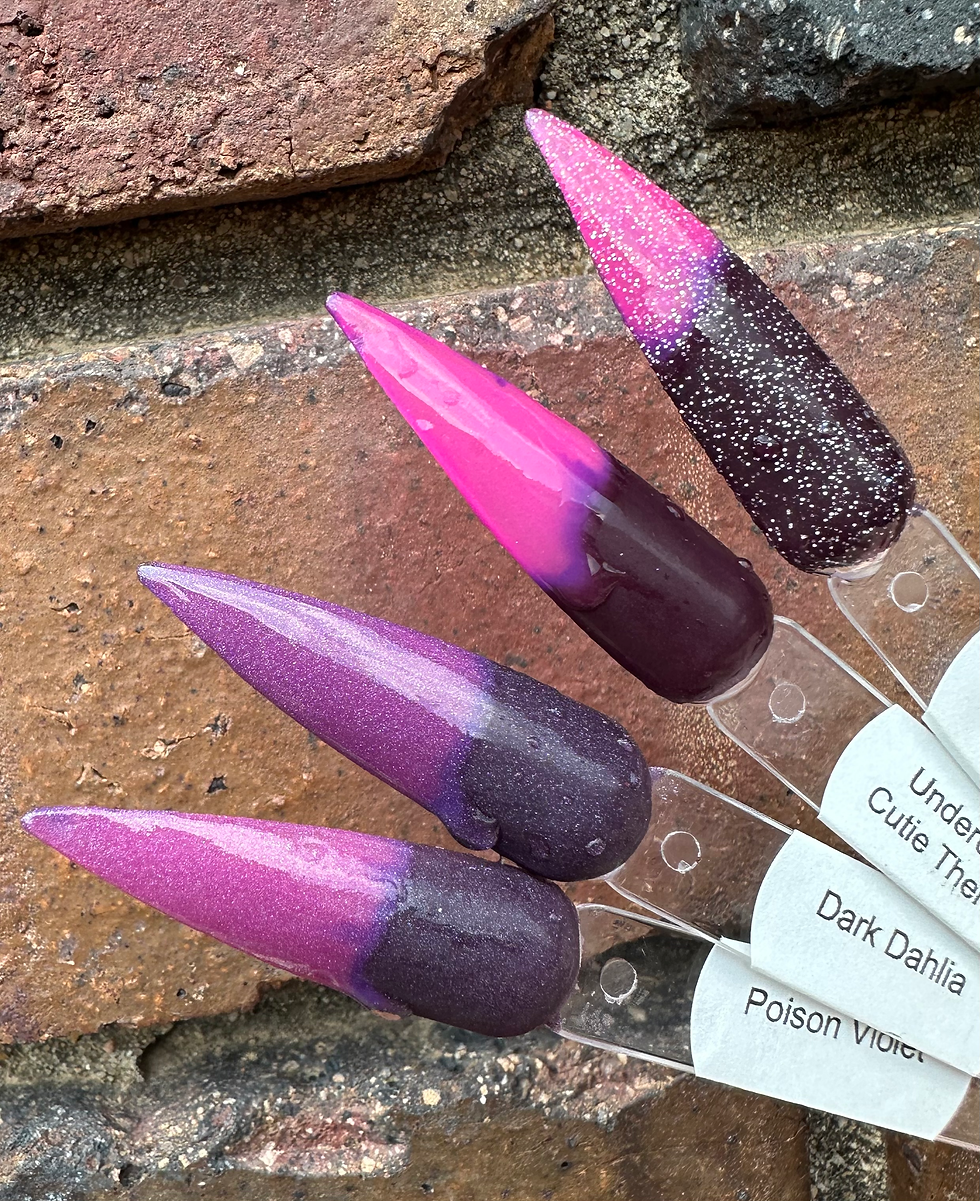 Thumbnail: Dark Dahlia & Poison Violet Thermal Nail Dip Powders  