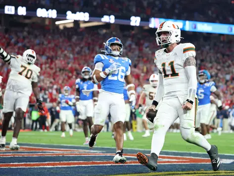 Miami beats Ole-Miss 31-27 in the Fiesta Bowl on a last-minute touchdown 