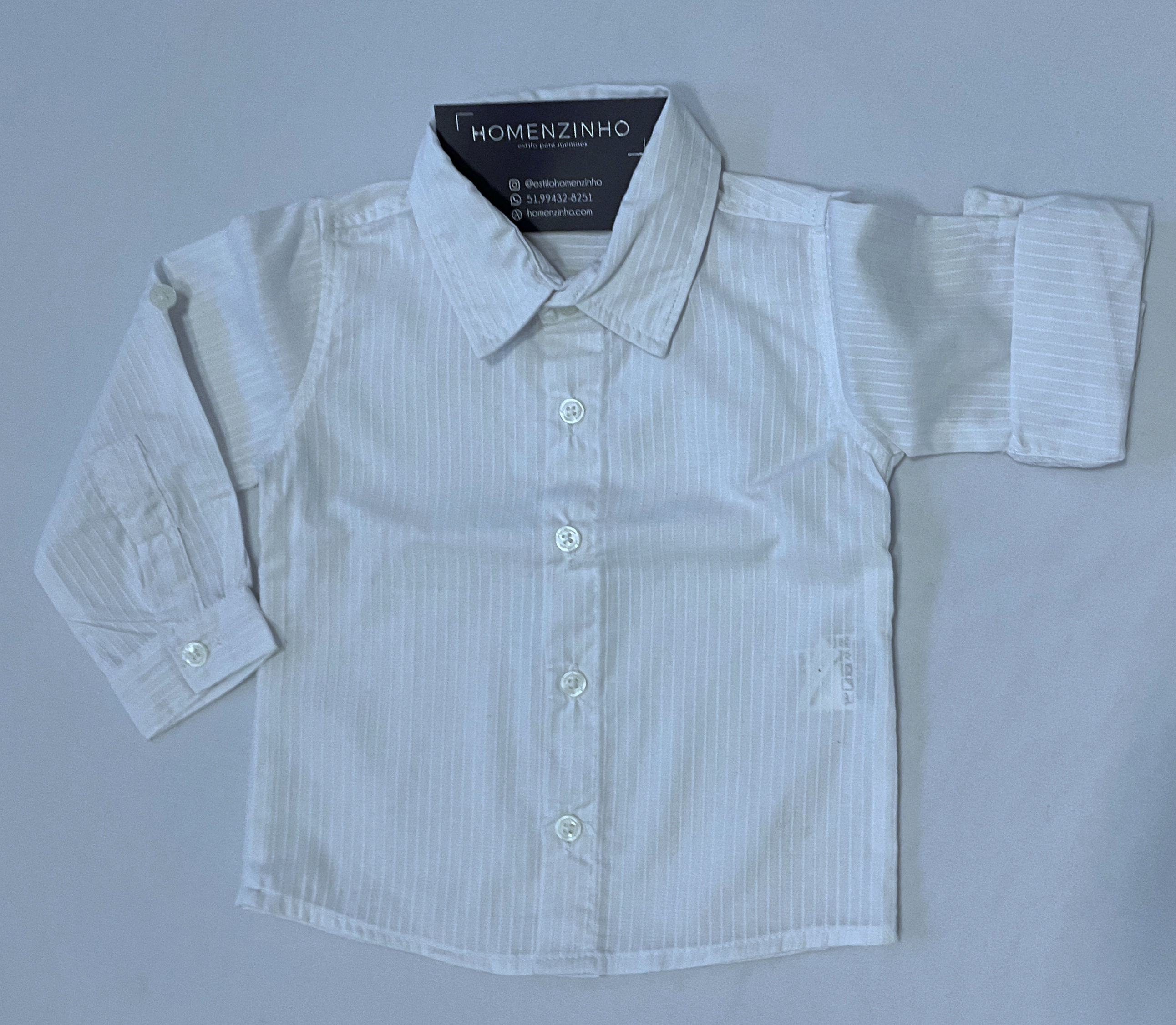 Camisa Algodão Branca Listrada