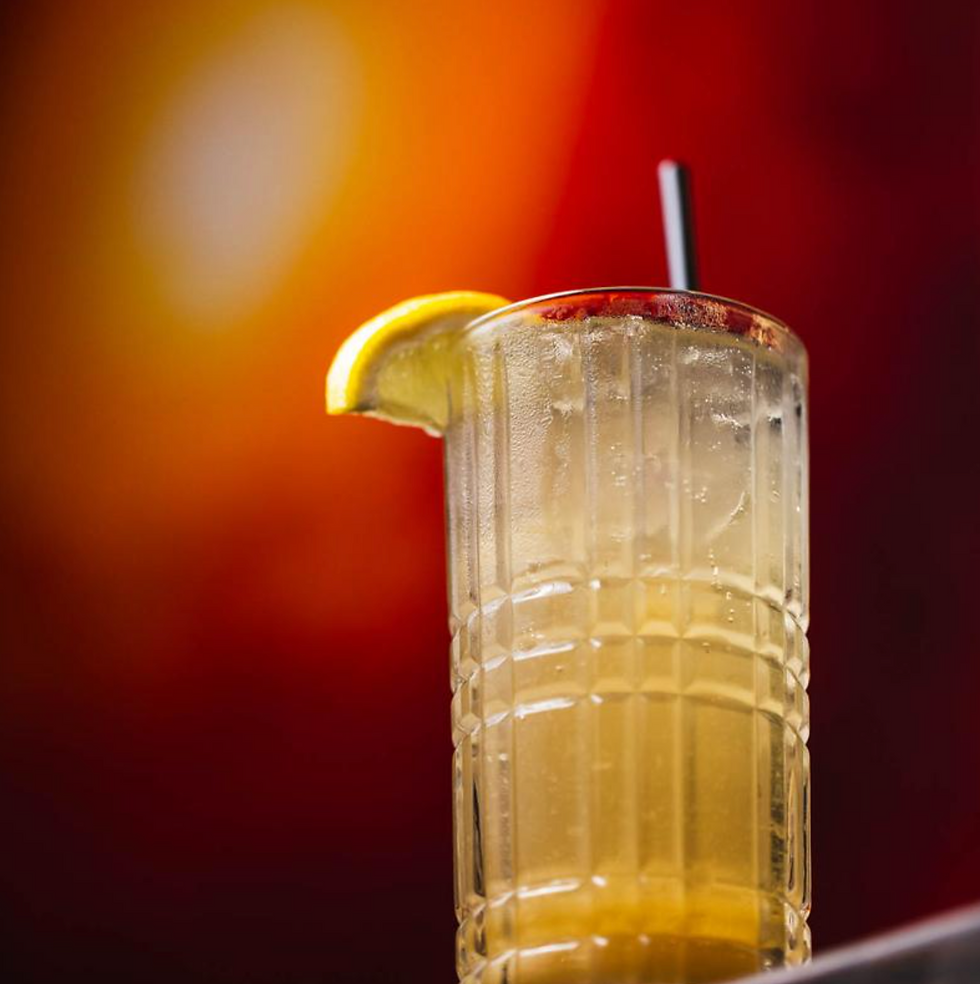 Cocktail with lemon garnish