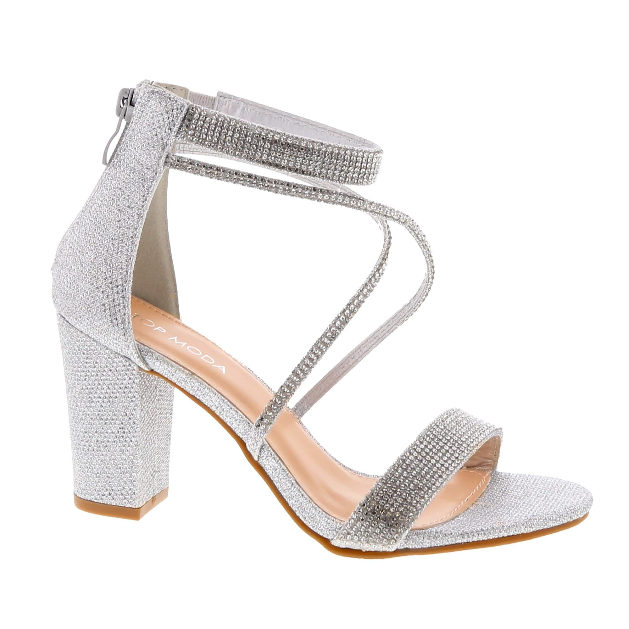 TOP Moda Rosa-66 Ankle Strap Dressy High Heel Sandal Non-slip Sole For Wedding P