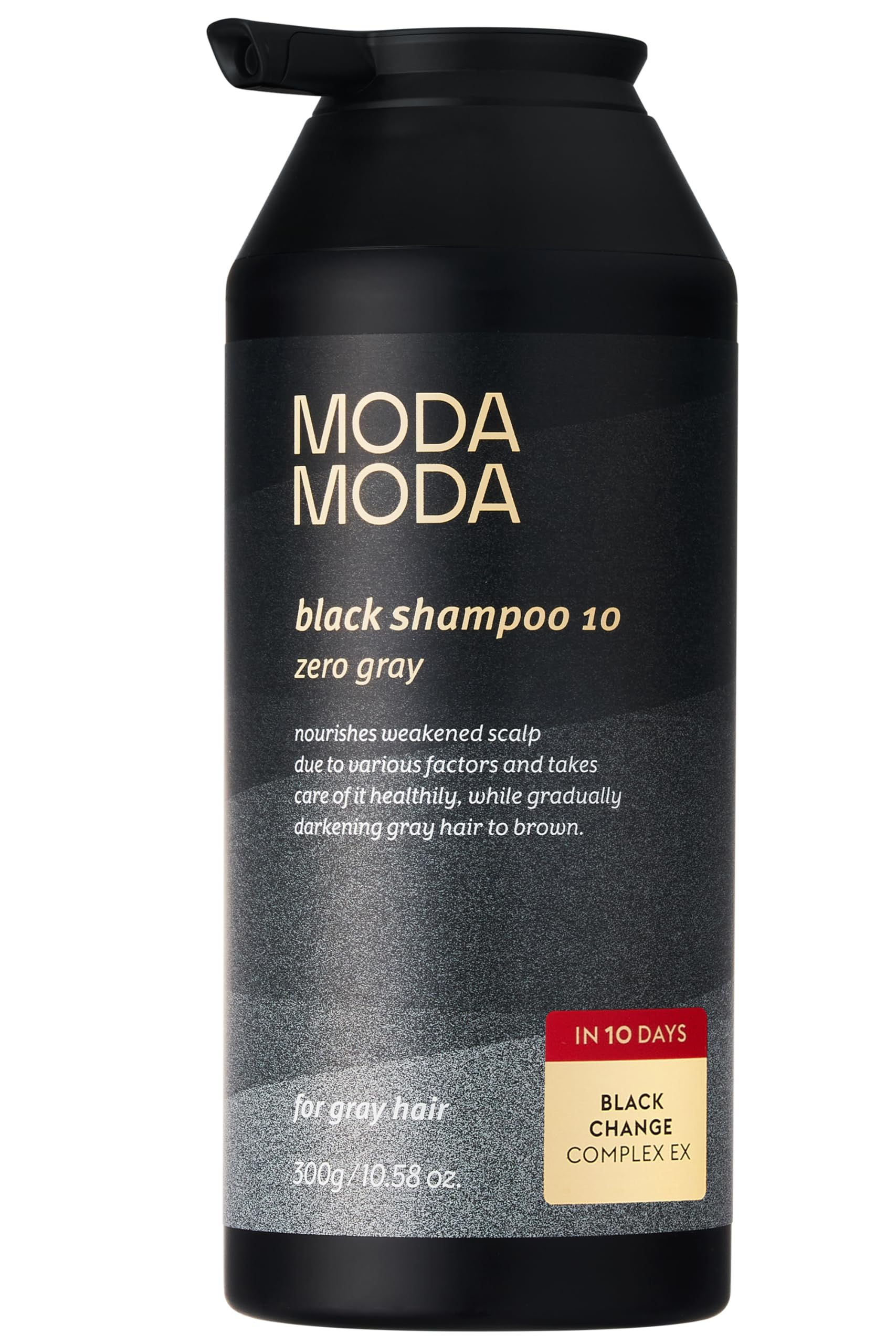 MODA MODA Zero Gray Black Hair Shampoo (10.58 Oz) | Natural Darkening Color for