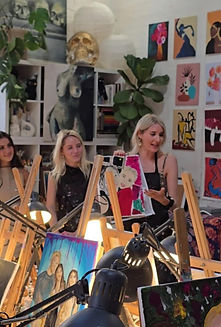Stylish hen party event in authentic London artist studio