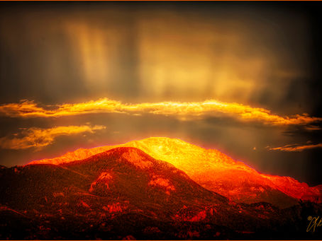 Glowing Light from above on Pikes Peak