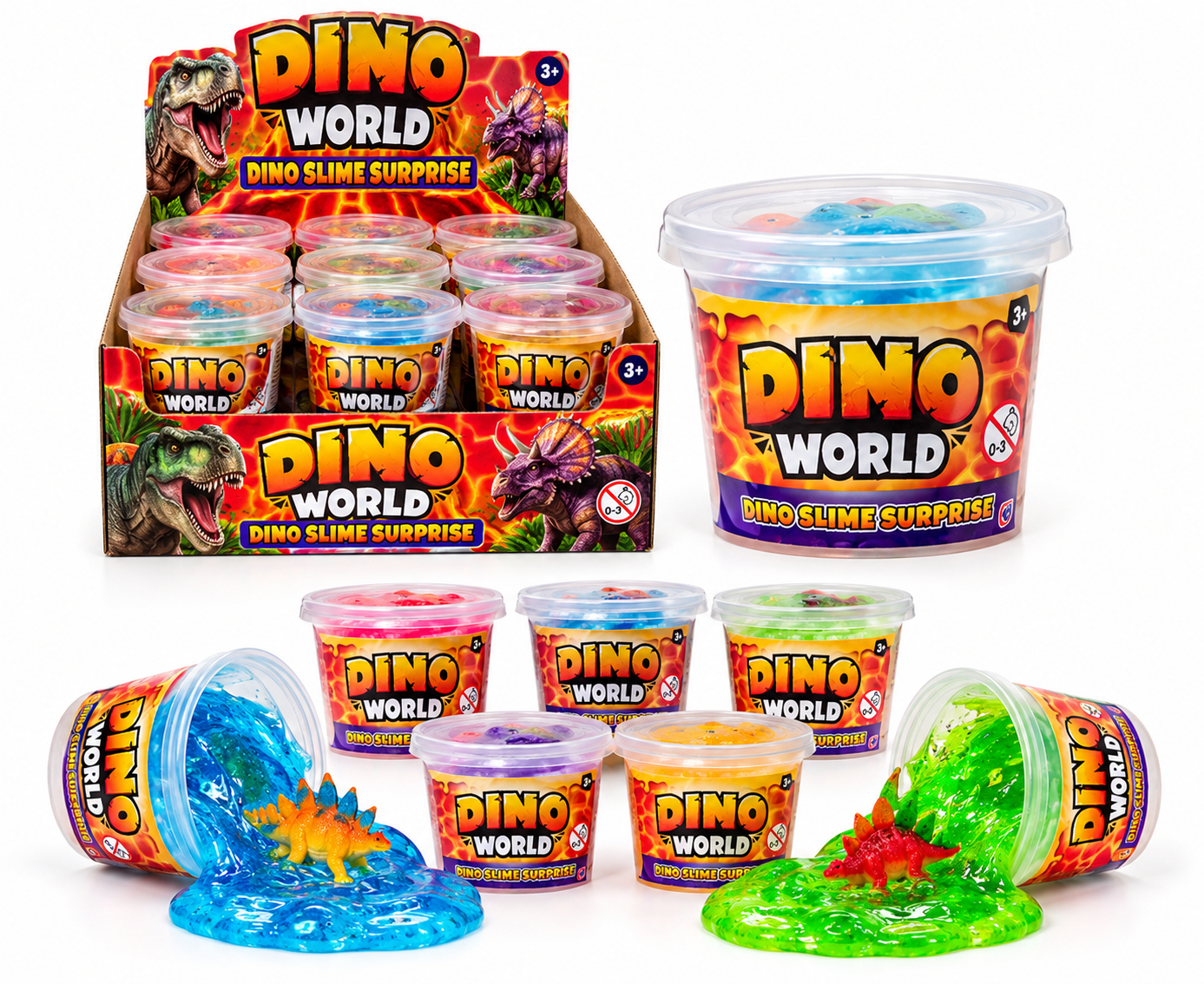 Dino World Dinosaur Slime Surprise Putty Pots – Assorted Colours