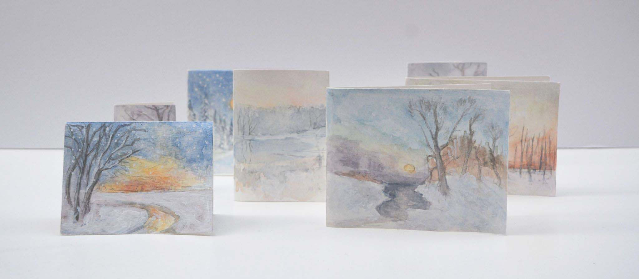 Handpainted Christmas Cards - £12 each OR 3 for £30
