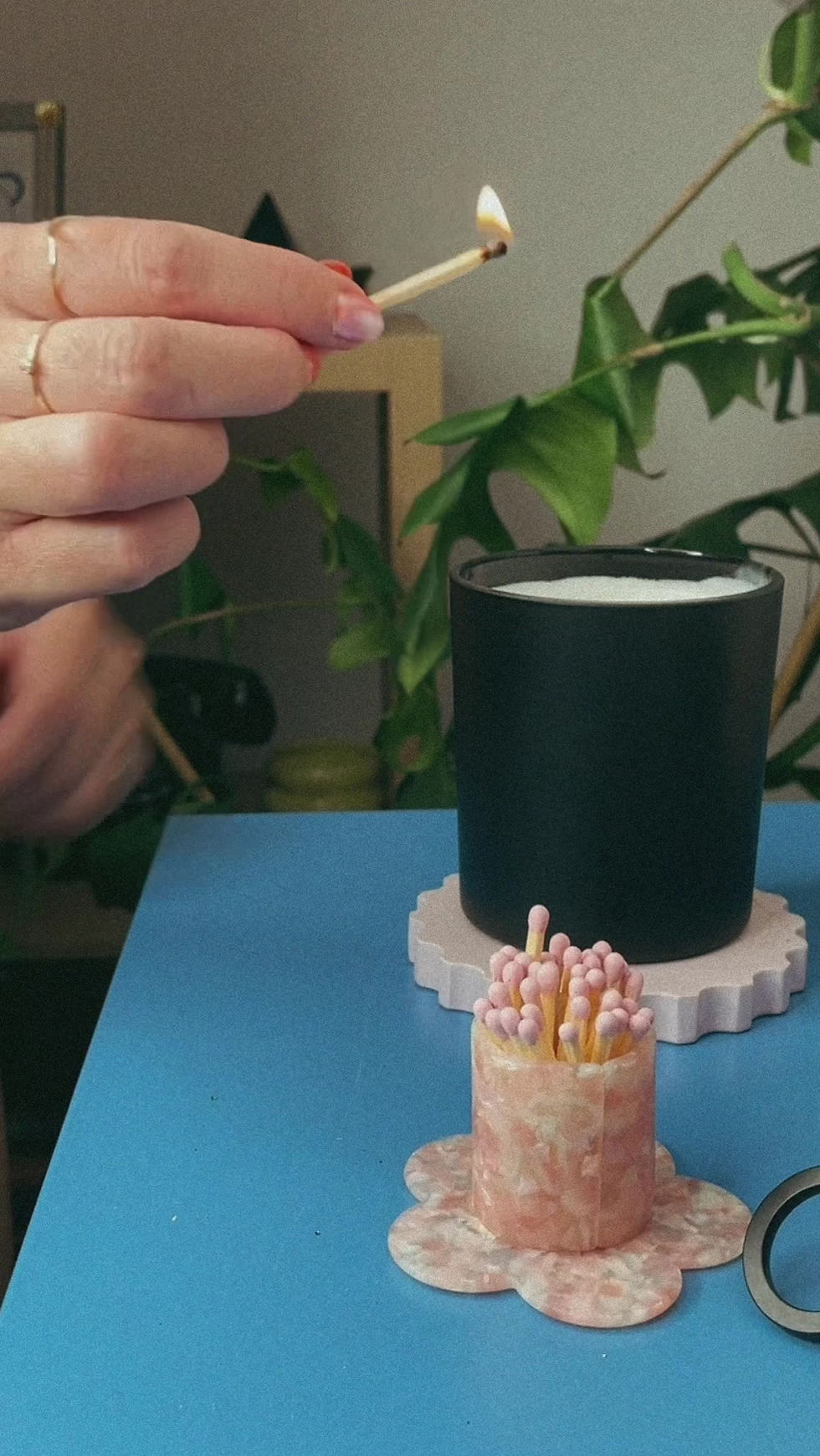 Thumbnail: Aesthetic Pink Floral Match Holder + Striker