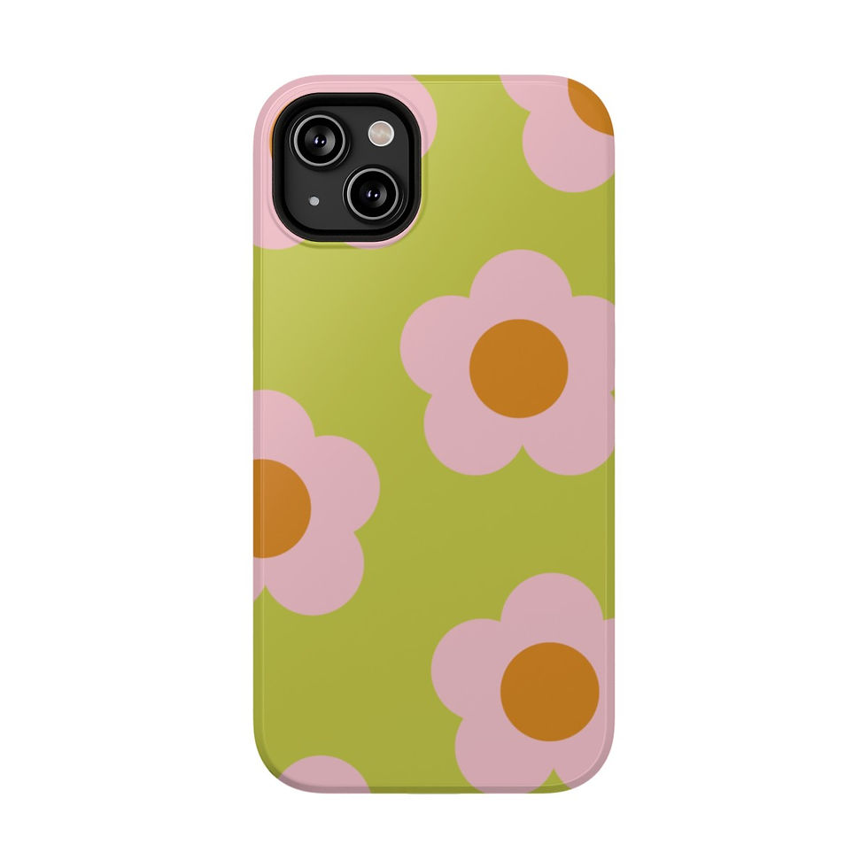 Thumbnail: Phone Case: Green with Pink Daisies 