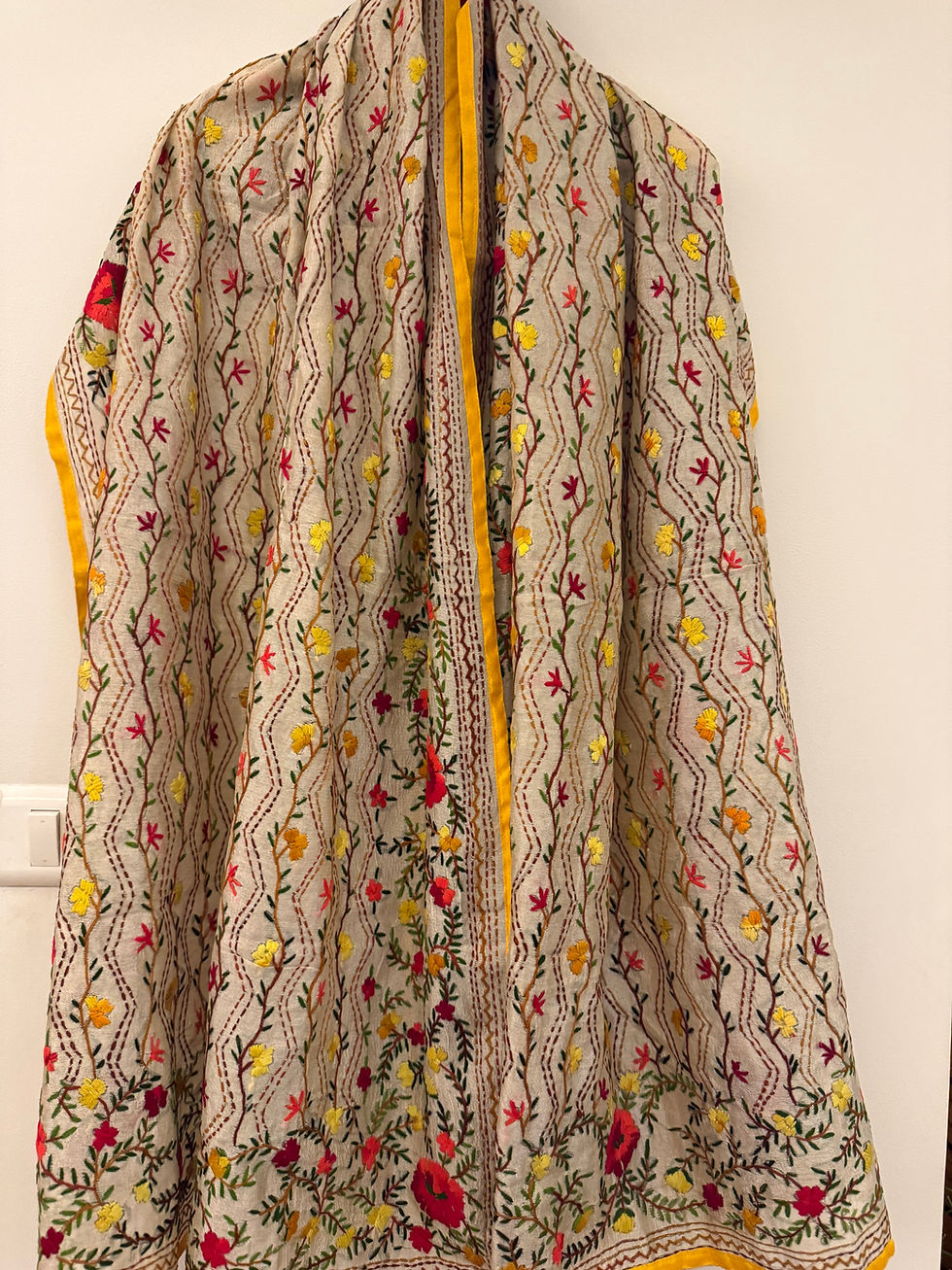 Phulkari Hand Embroidery Dupatta