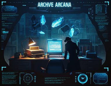 Firefly_A cyber-detective mystery game interface, -Архів Аркани- (Archive Arcana), dark no