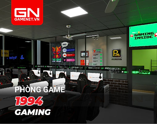 1994 GAMING mang phong cách Cyber Xanh Esports, đậm chất công nghệ và thi đấu tốc độ cao. Không gian cyber arena với tông xanh neon trên nền đen – xám tạo cảm giác mạnh mẽ, hiện đại, kết hợp hệ thống ánh sáng kiểm soát tốt giúp game thủ tập trung, rõ nét và thoải mái khi chơi lâu, phù hợp cho cả tryhard lẫn chơi nhóm.