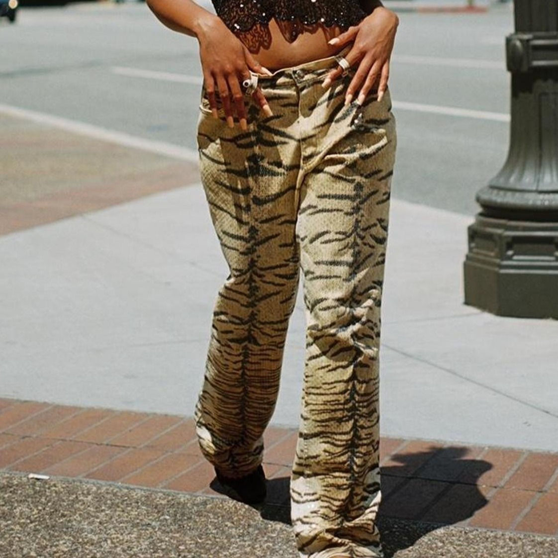 Vintage Roberto Cavalli Sequin Tiger Pants