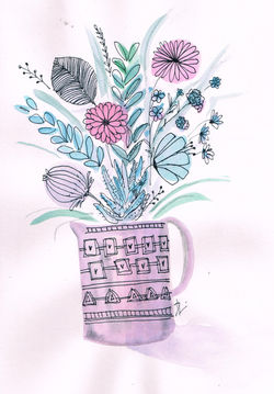 florero y flores