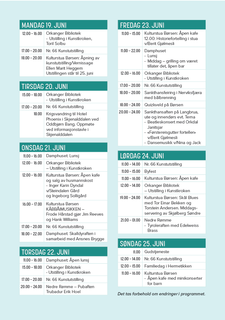 Orkangerdagene 2023: program