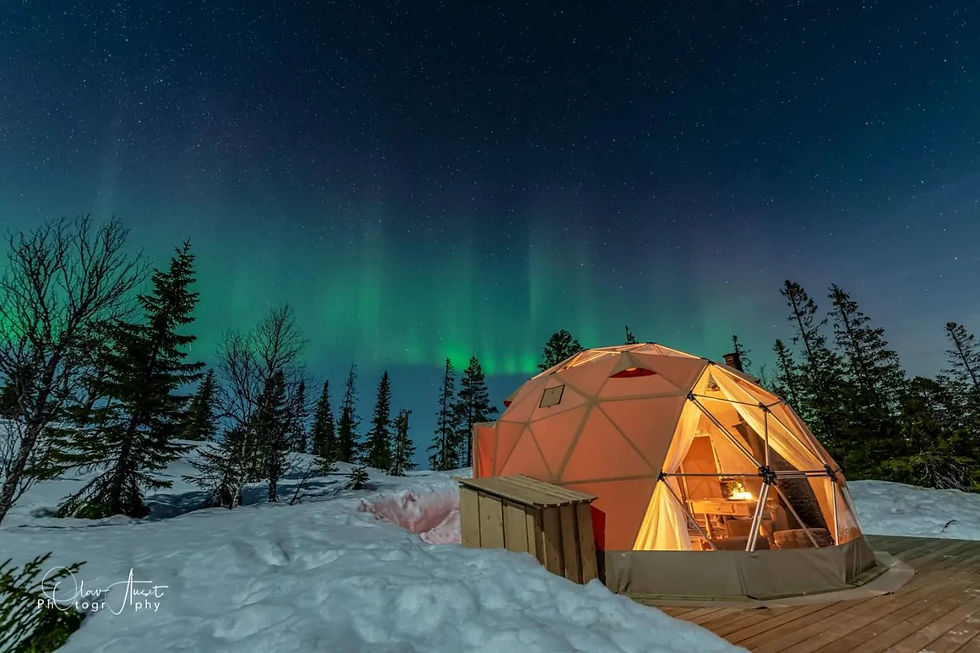 Glamping på sitt beste på Hosetåsen. Foto: Olav Aunet