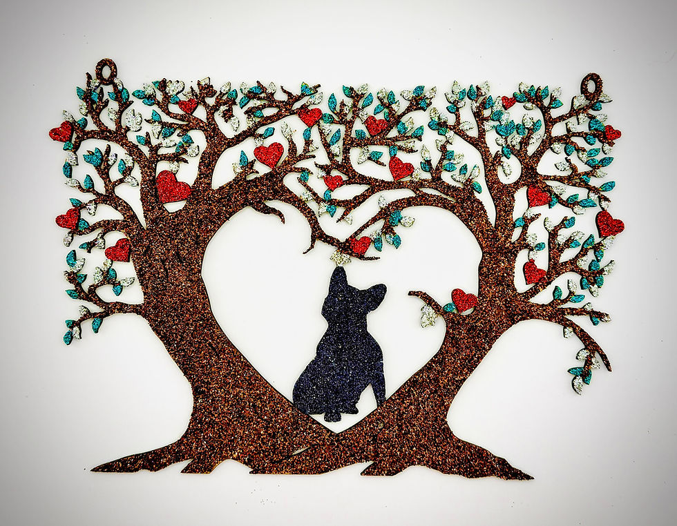 Frenchie Heart Tree Hanger