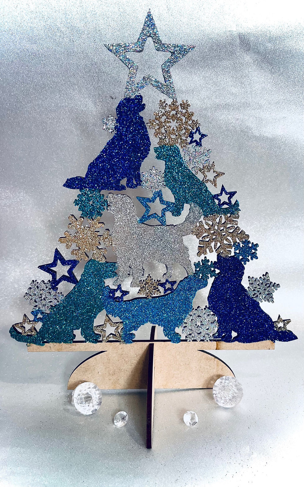 Beautiful Glitter Golden Retriever Christmas Tree Pickles Creations