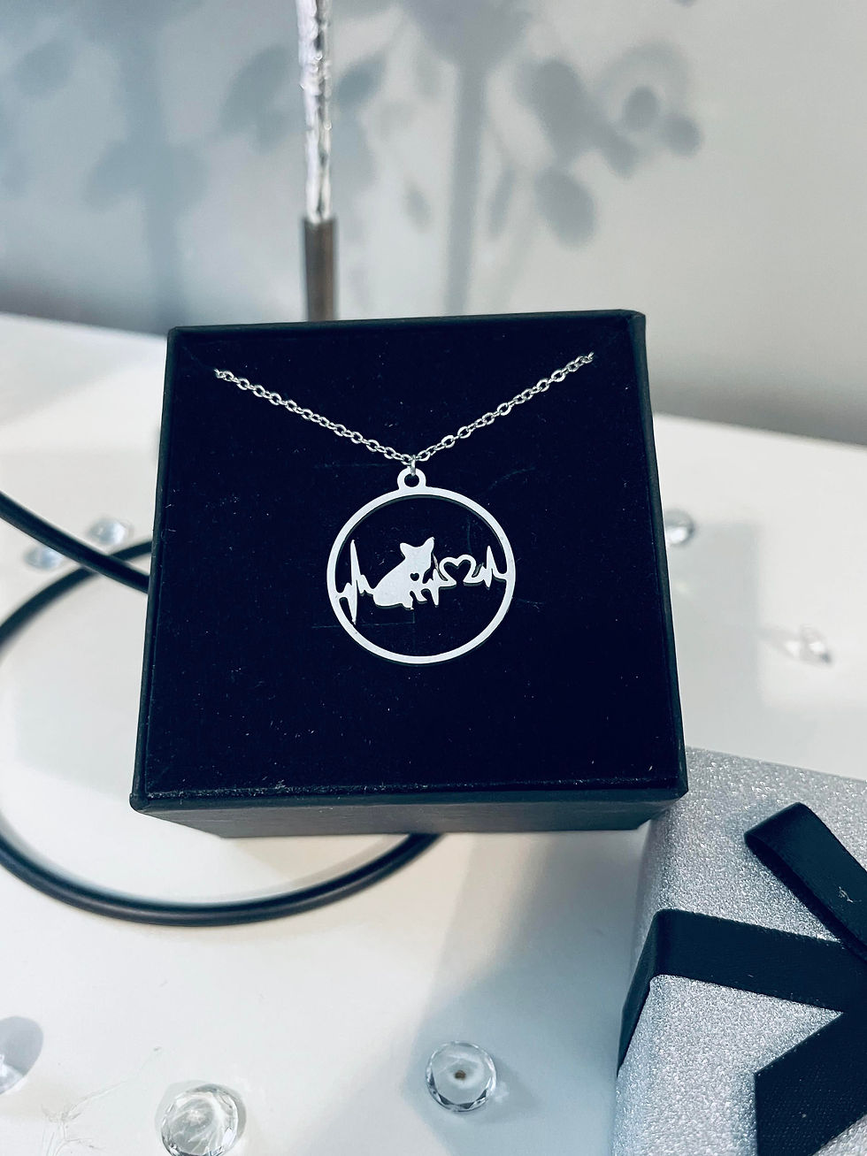 French Bulldog Heartbeat Necklace