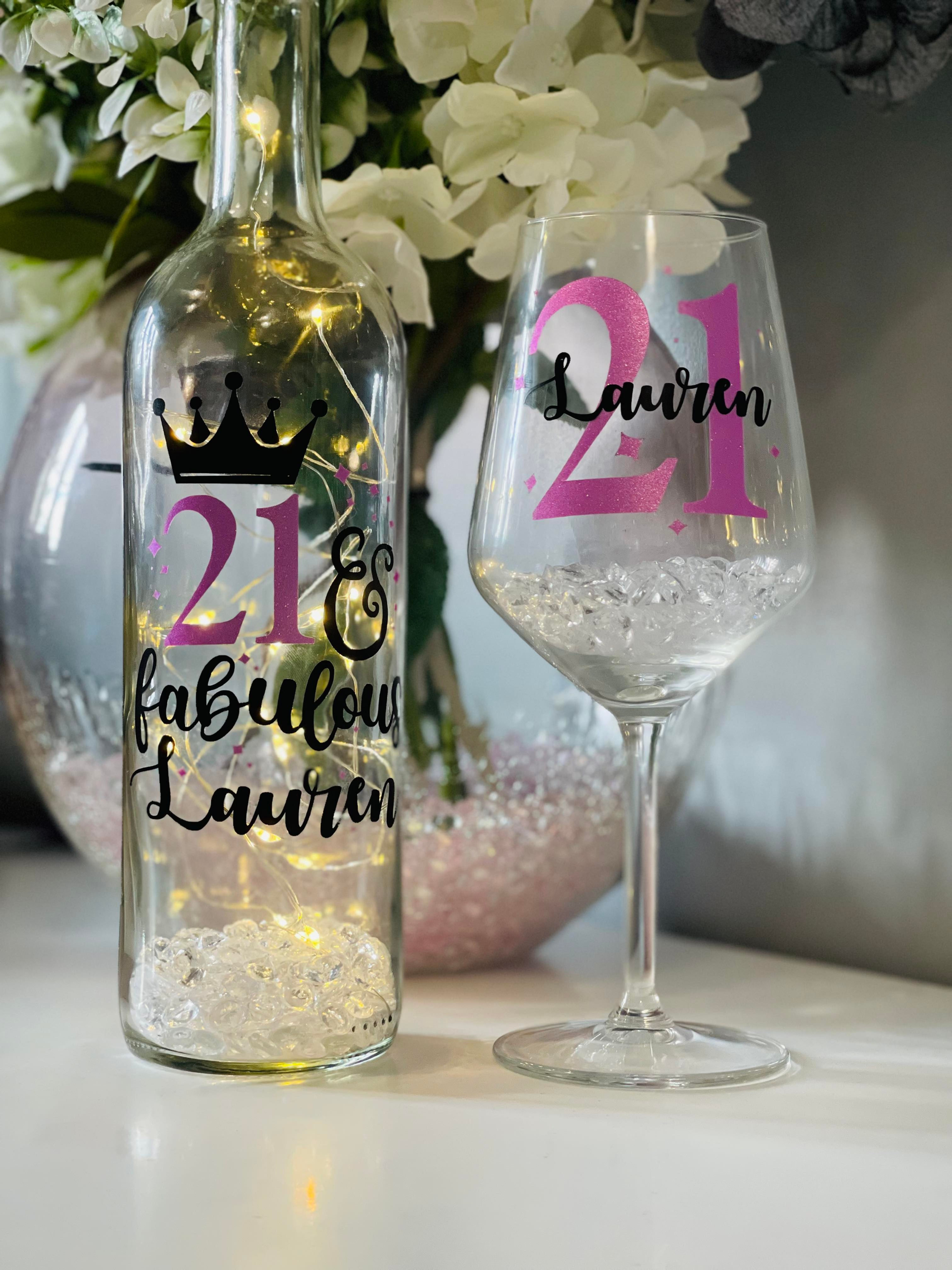 Light Up Wine Bottle and glass Set