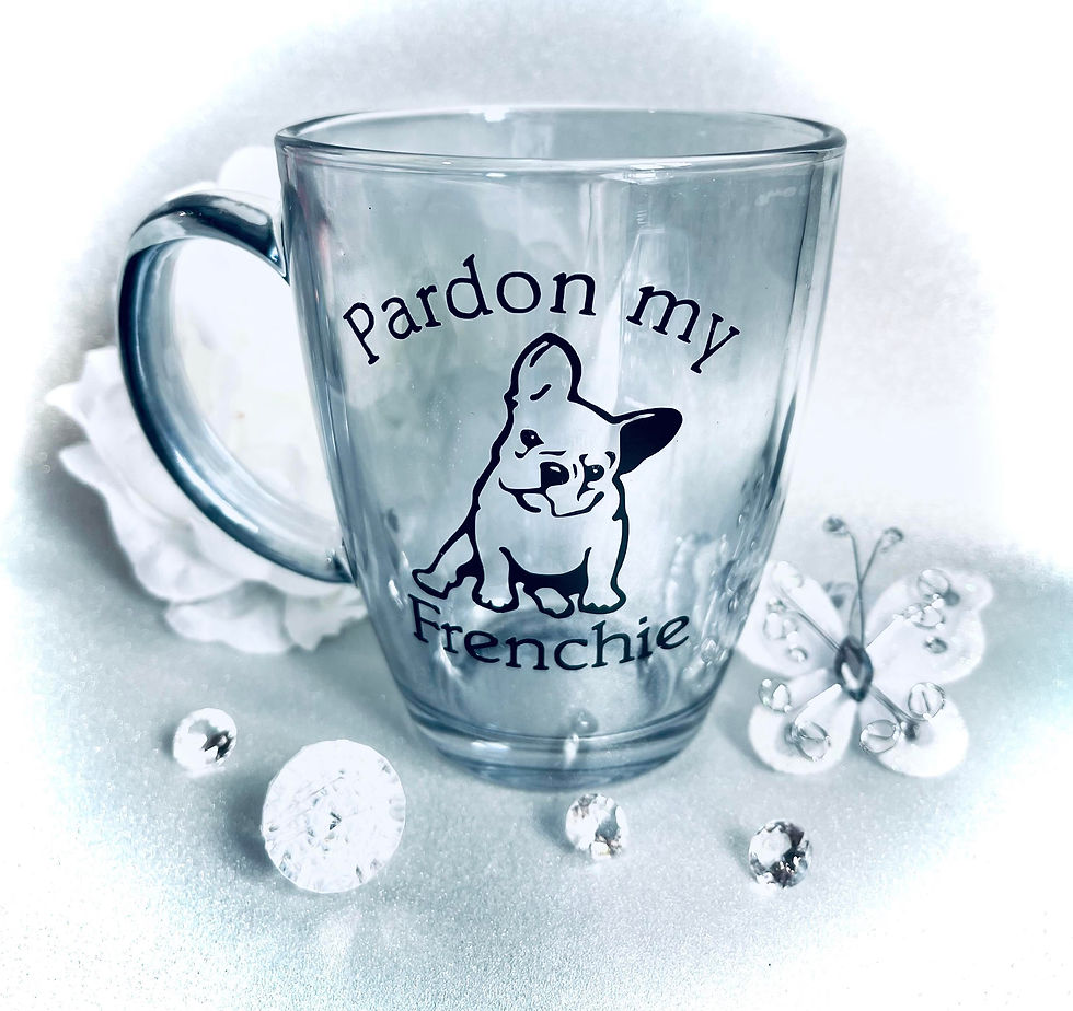 Stunning Smoked Glass "Pardon my Frenchie" Cup