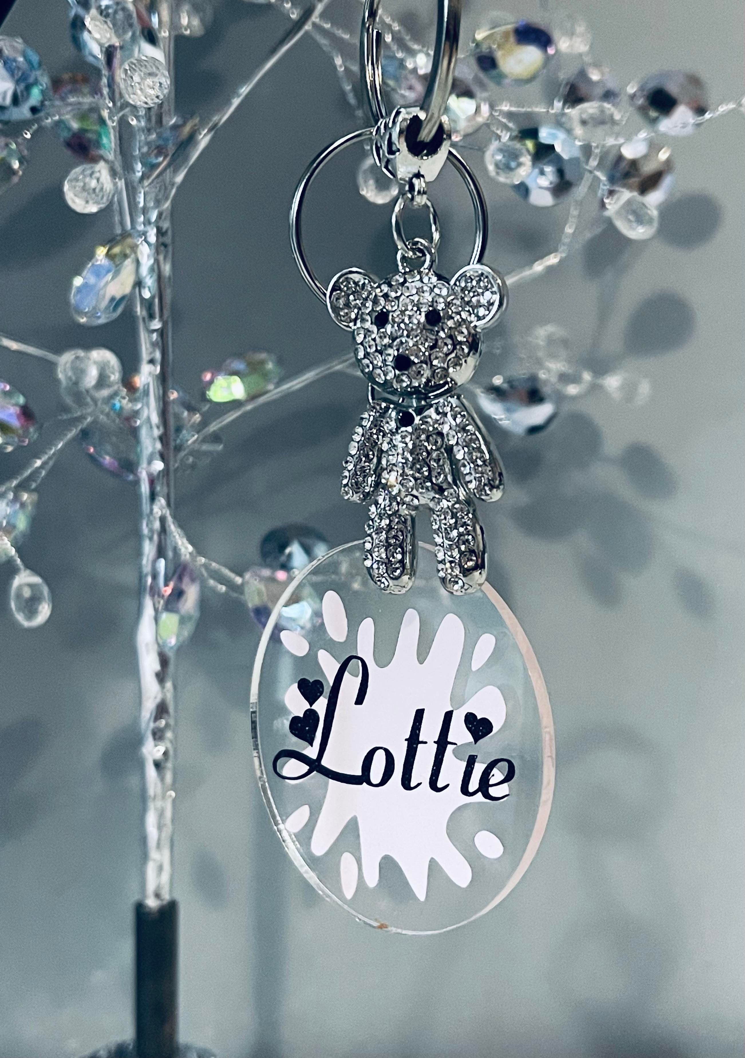 Super Blingy Personalised Teddy Keyring