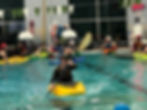 Happily refining paddle stroke during Winter Pool Session games