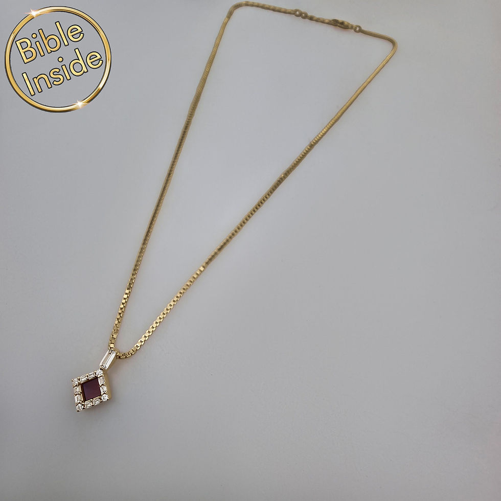 Thumbnail: Mini Holy Bible Necklace - Princess Design