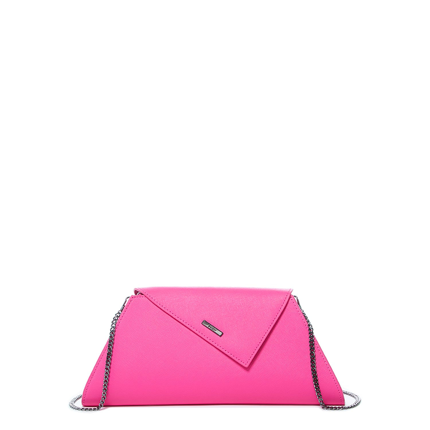 The Angelica Hot Pink Leather Clutch Bag