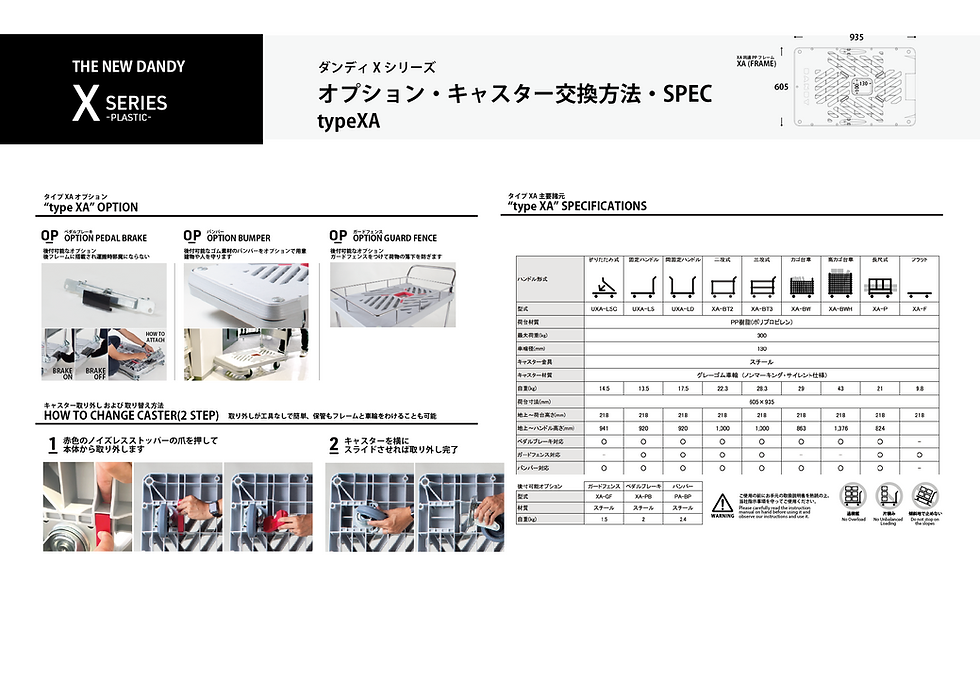 サムネイル： XAシリーズ プラスチック製台車 耐荷重300kg カゴ台車 605×935 XA-BWH