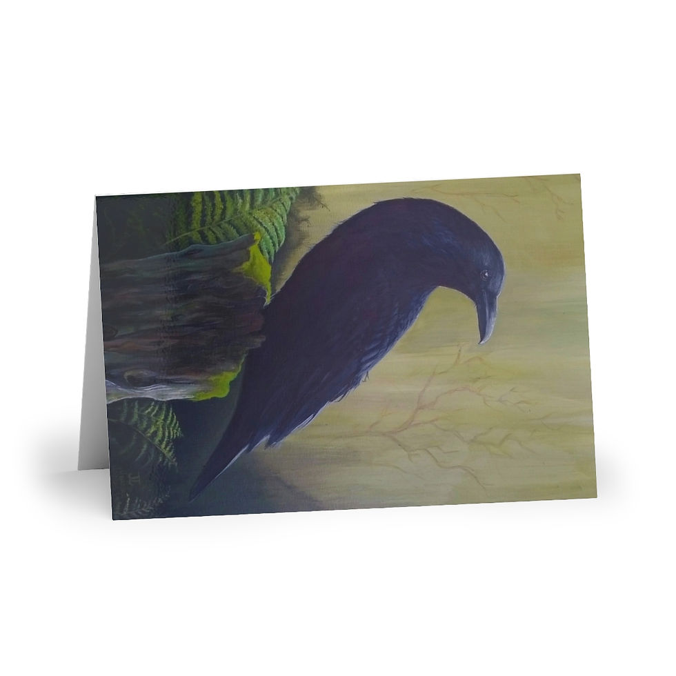 Thumbnail: "Morning Crow" Greeting Cards (1 or 10-pcs)