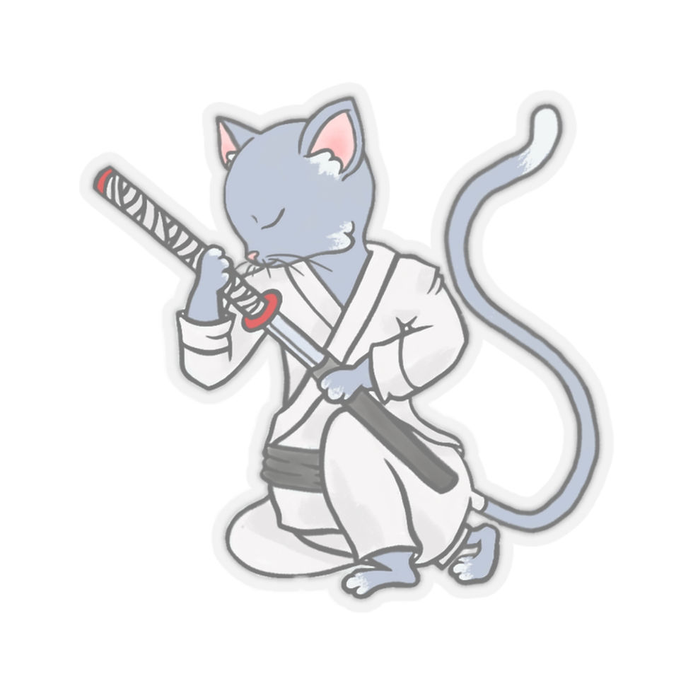 Thumbnail: Swordscat Warrior Cat Kiss-Cut Stickers