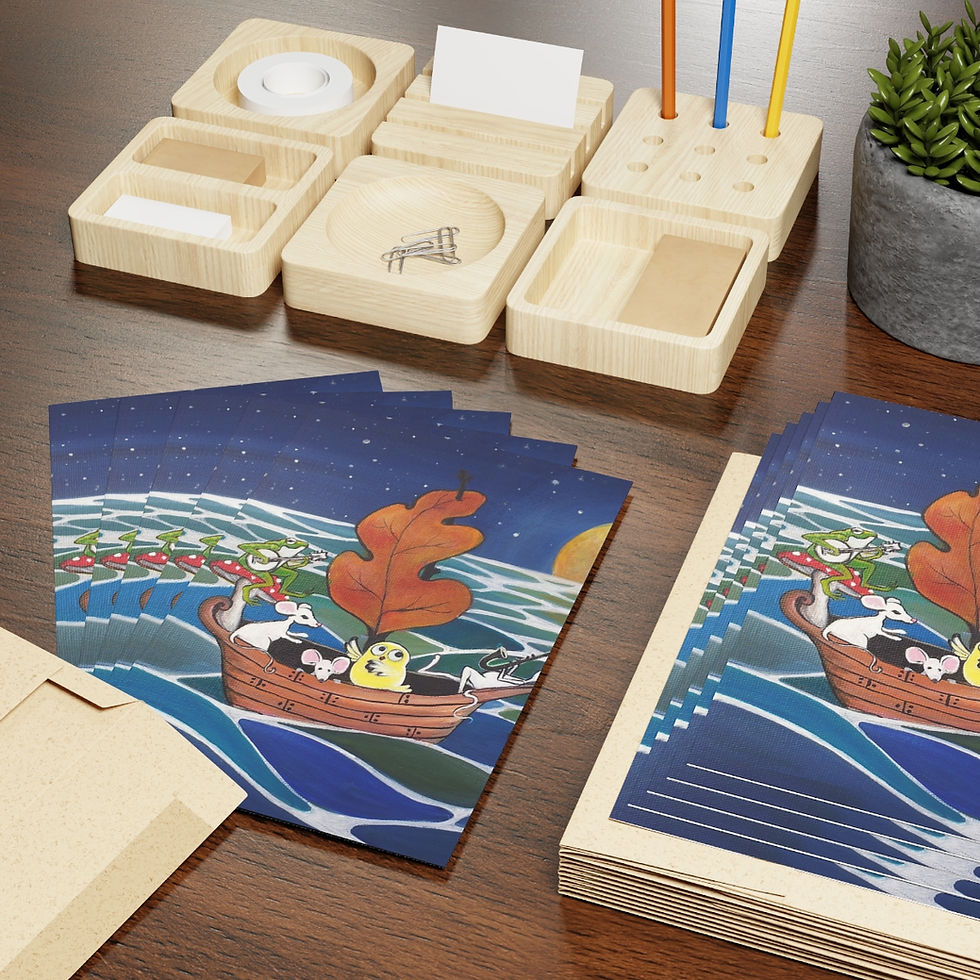 Thumbnail: "Sail the Deep Blue" Greeting Cards (1 or 10-pcs)