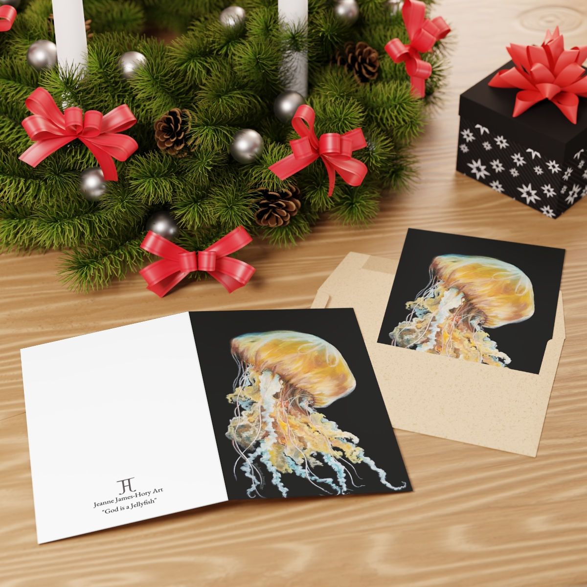 "God is a Jellyfish" Greeting Cards (1 or 10-pcs)