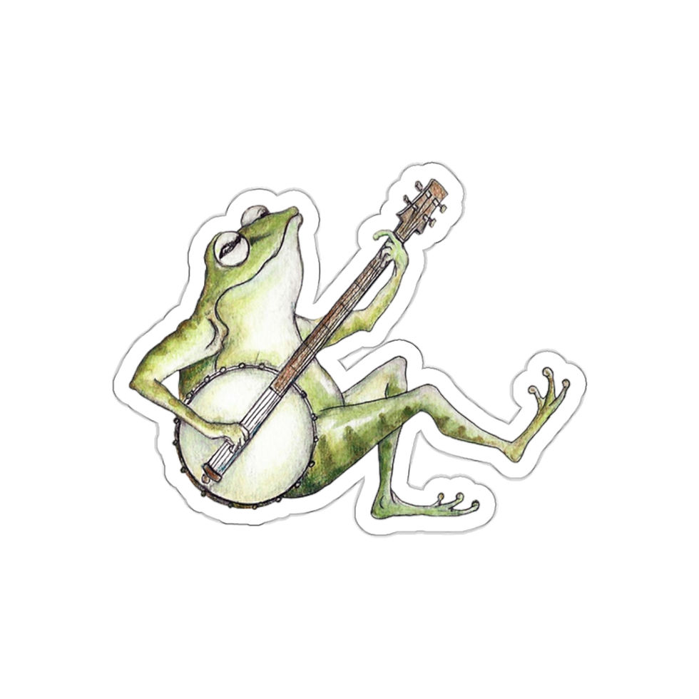 Thumbnail: Banjo Frog Kiss-Cut Sticker