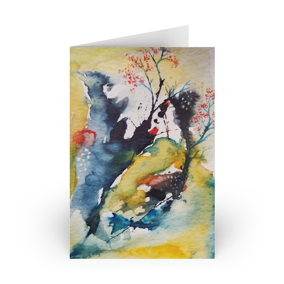 Thumbnail: "Blossom in Chaos" Greeting Cards (1 or 10-pcs)
