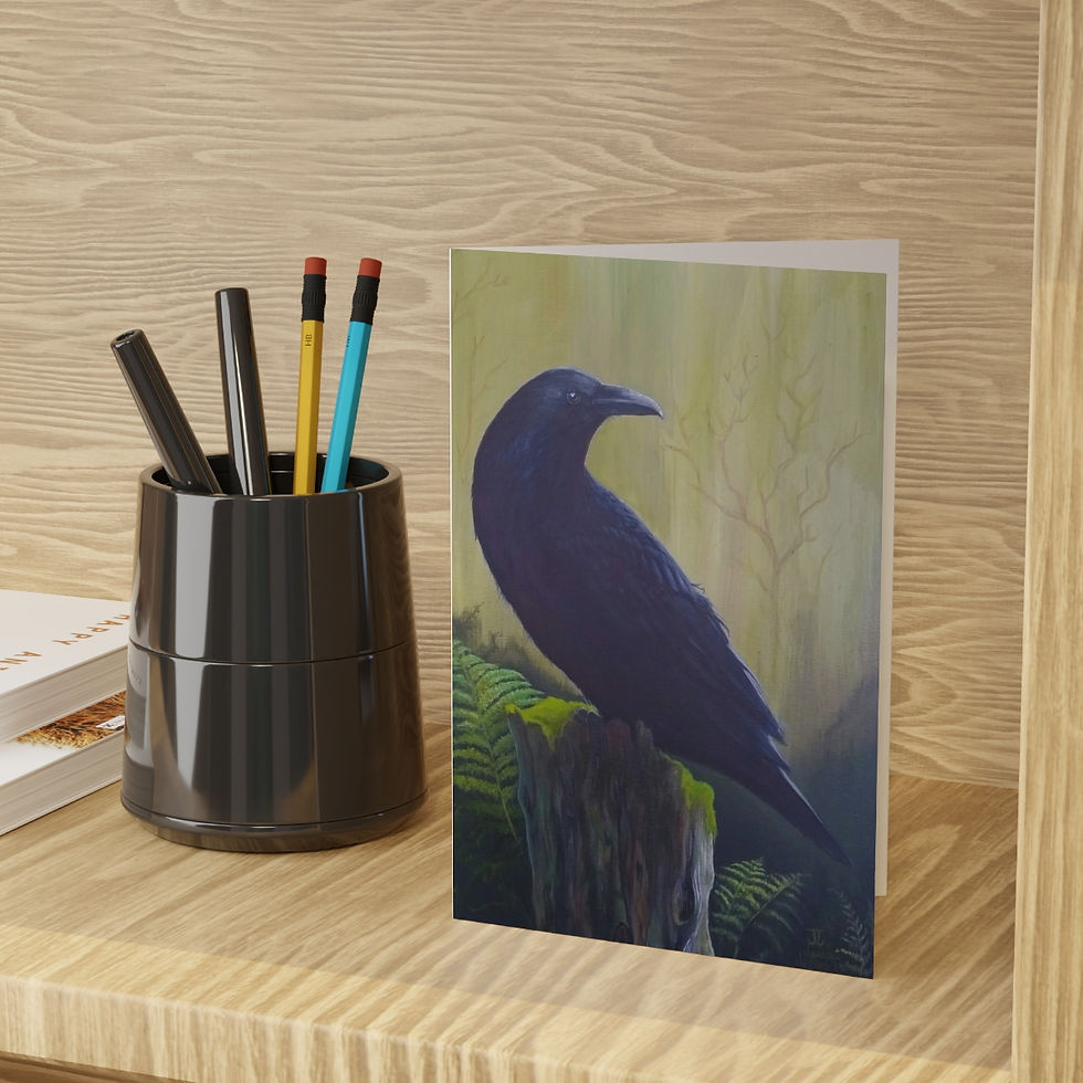 Thumbnail: "Morning Crow" Greeting Cards (1 or 10-pcs)
