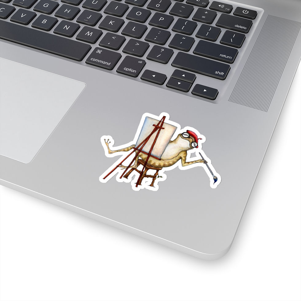 Thumbnail: Painter Frog Kiss-Cut Sticker