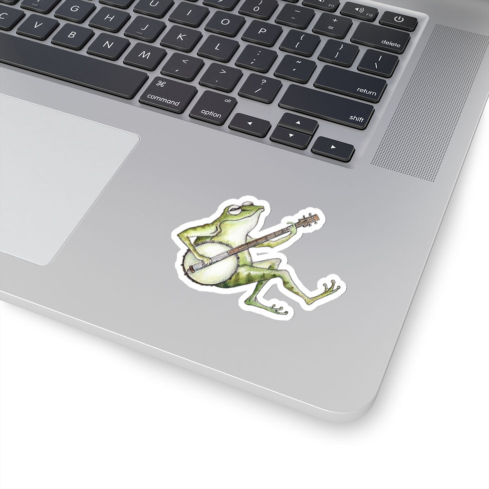 Thumbnail: Banjo Frog Kiss-Cut Sticker