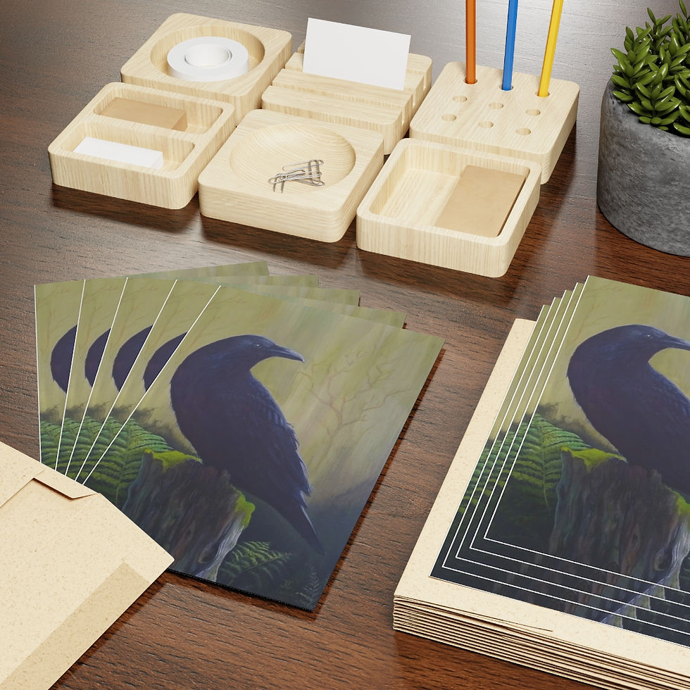Thumbnail: "Morning Crow" Greeting Cards (1 or 10-pcs)